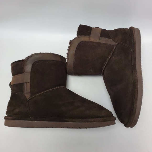 Bearpaw Shantelle Women's Winter Boots Brown Suede Wool Lined Bootie Size 9 M - Picture 8 of 12